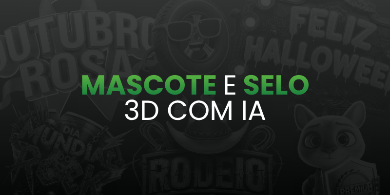 Mascote e selo 3D com inteligência artificial
